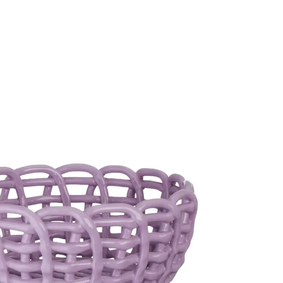 Geen Keramieken mand lila 23x23x10,3cm