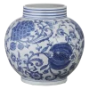 Geen Keramieken vaas wit blauw 26x26x25,5cm