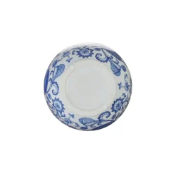 Geen Keramieken vaas wit blauw 26x26x25,5cm