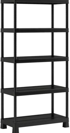 KETER Plus stellingkast - 5 planken - 90x40x182cm - zwart
