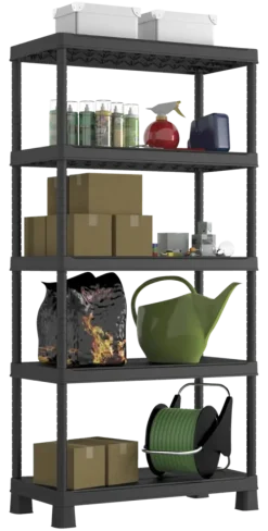 KETER Plus stellingkast - 5 planken - 90x40x182cm - zwart