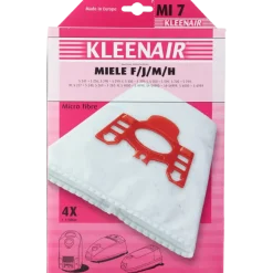 Kleenair Stofzuigerzak Miele F/J/M/H MI 7 4 stuks + 1 filter