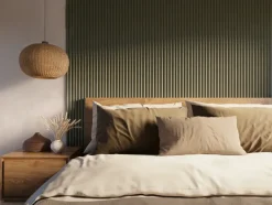 Kleurstaal lattenwand Decowall Acoustic Curve salie 25x30cm
