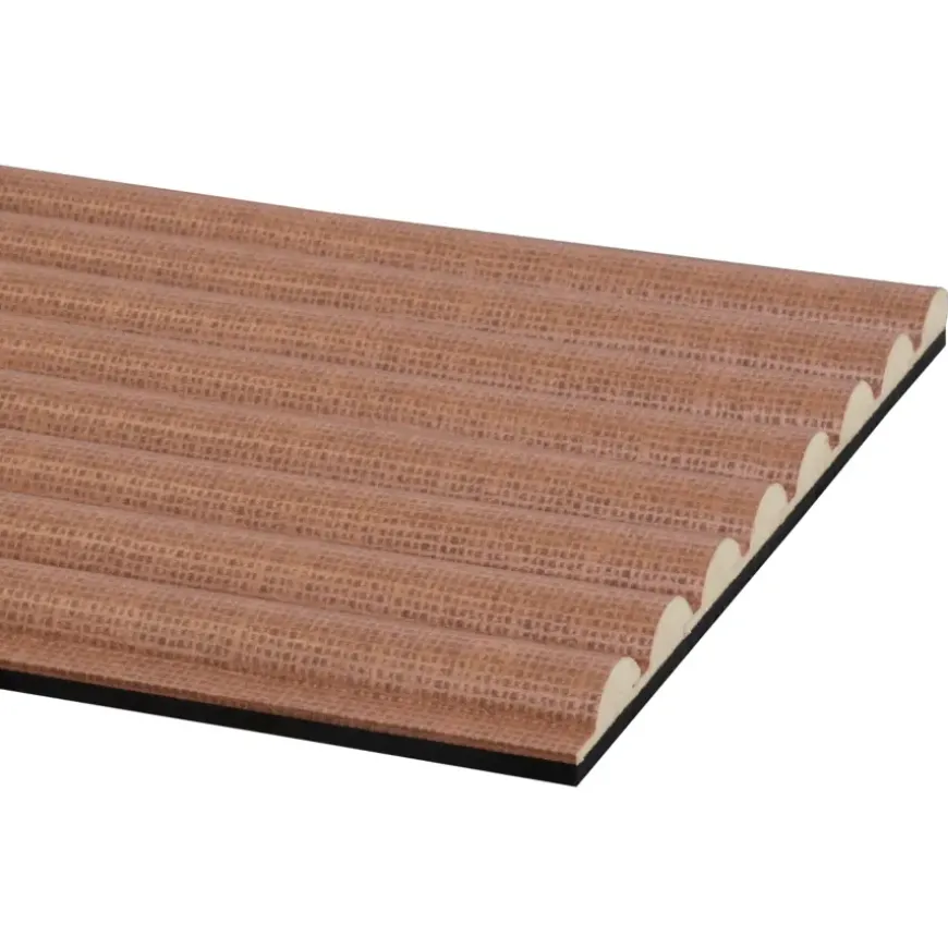 Kleurstaal lattenwand Decowall Acoustic Curve terra 25x30cm