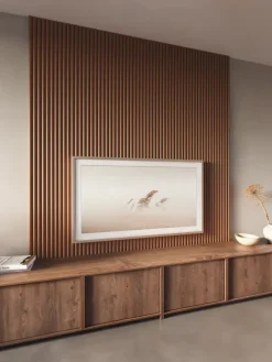 Kleurstaal lattenwand Decowall Acoustic Curve terra 25x30cm