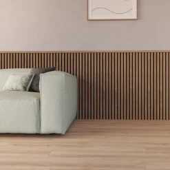 Kleurstaal lattenwand Decowall Acoustic brons eiken 25x30cm