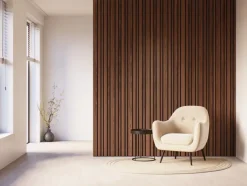 Kleurstaal lattenwand Decowall Acoustic Blend walnoot 25x30cm