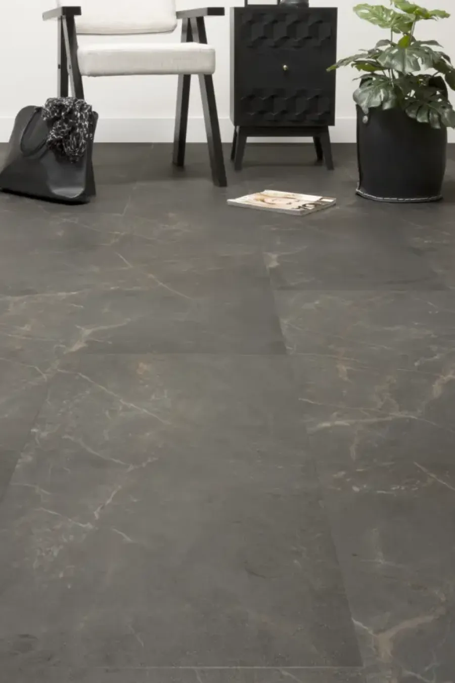 Lundia Kleurstaal click PVC Stoer Arne donkergrijs steenlook
