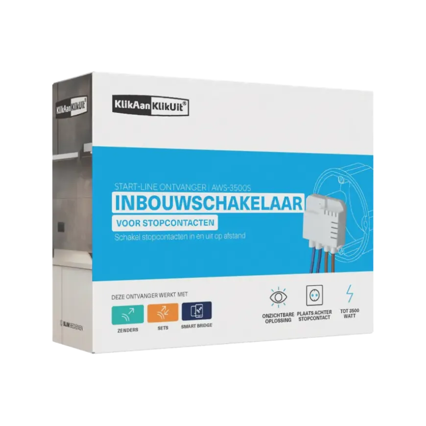 KlikAanKlikUit AWS-3500S mini inbouw schakelaar stopcontact