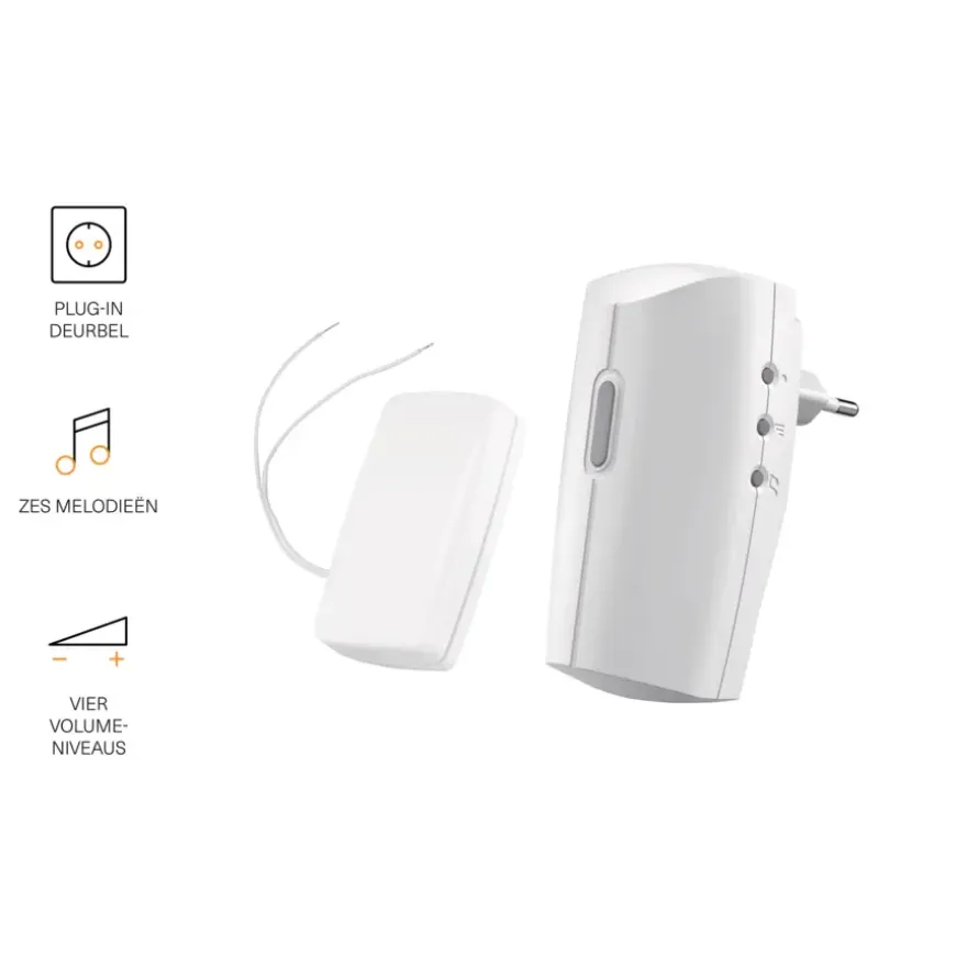 KlikAanKlikUit Plug-in draadloze deurbelset met zender ACDB-8000BC