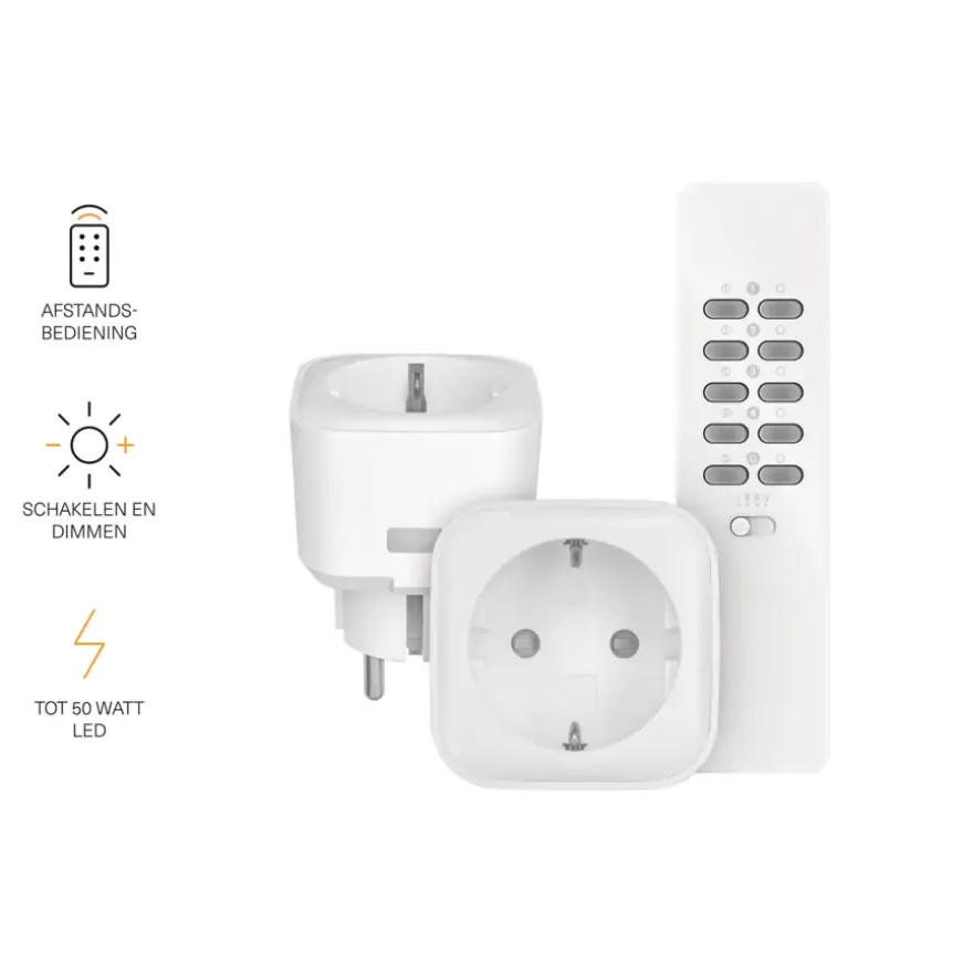 KlikAanKlikUit Stopcontactdimmer 2 stuks met Afstandsbediening ACC-250R
