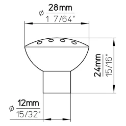 Siro Knop Celine rvs look 28mm