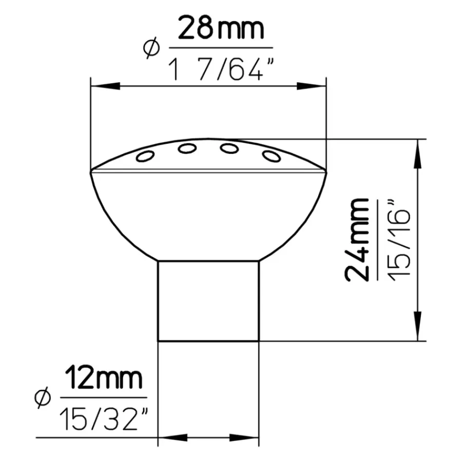 Siro Knop Celine rvs look 28mm