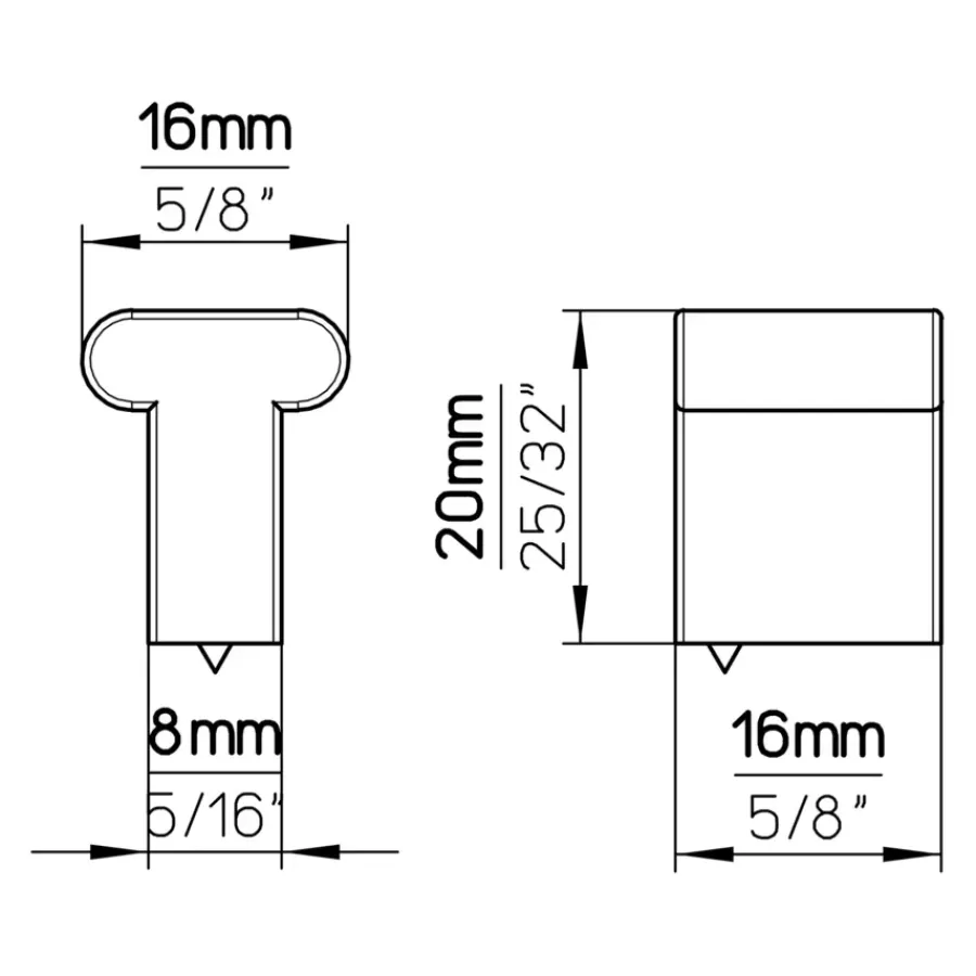 Siro Knop Dylan rvs look 16mm
