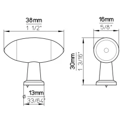 Siro Knop Fanny messing antiek 38mm