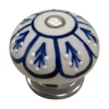 Nesu Knop Fem keramiek blauw wit 40 mm