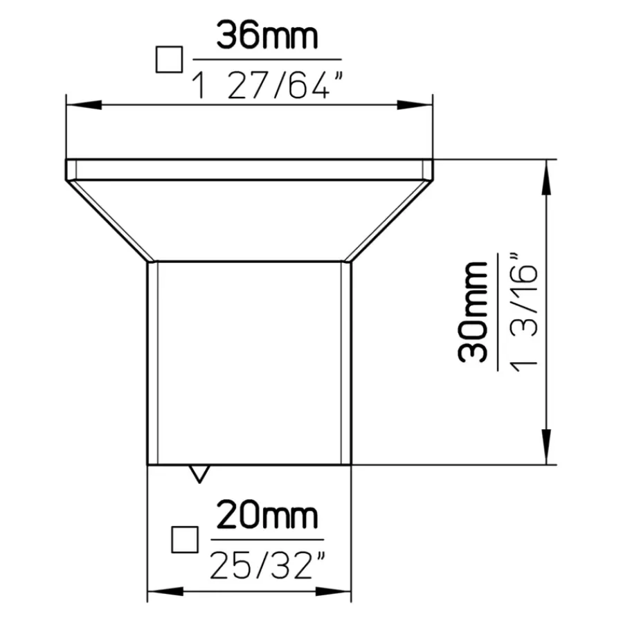 Siro Knop Fien rvs look 36mm