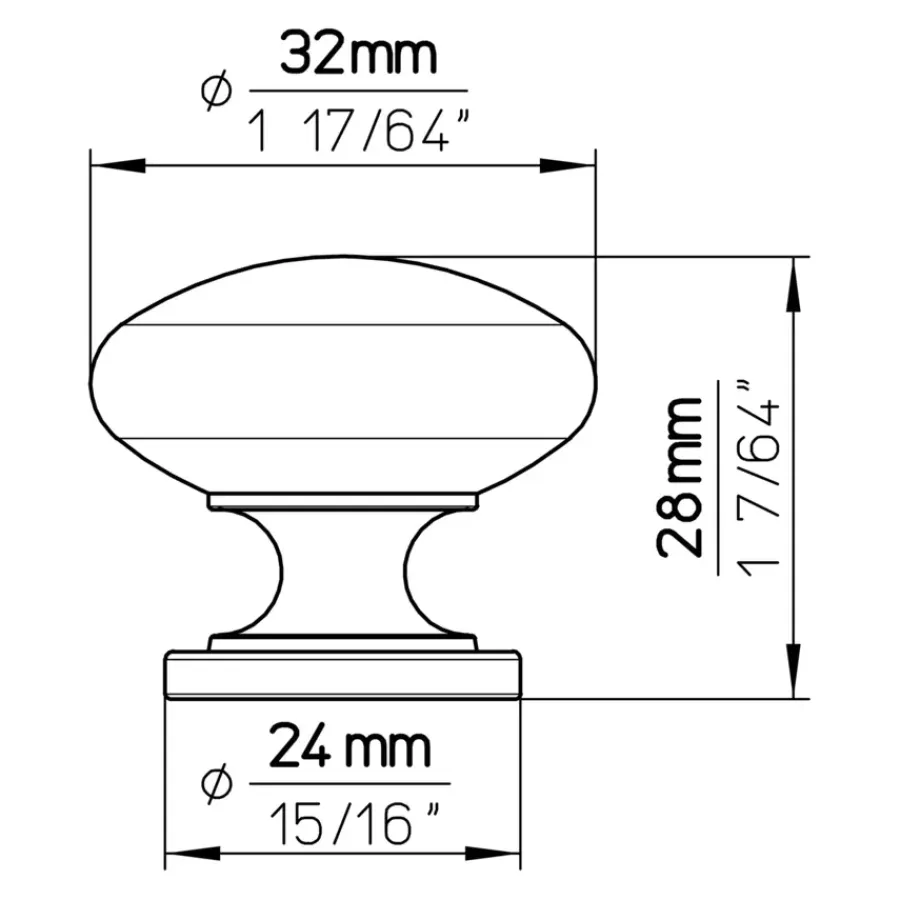 Siro Knop Hilde tin look 32mm