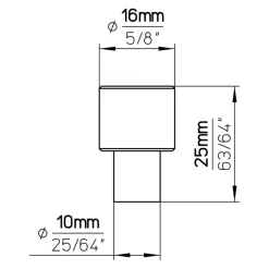 Siro Knop Imke RVS 16mm
