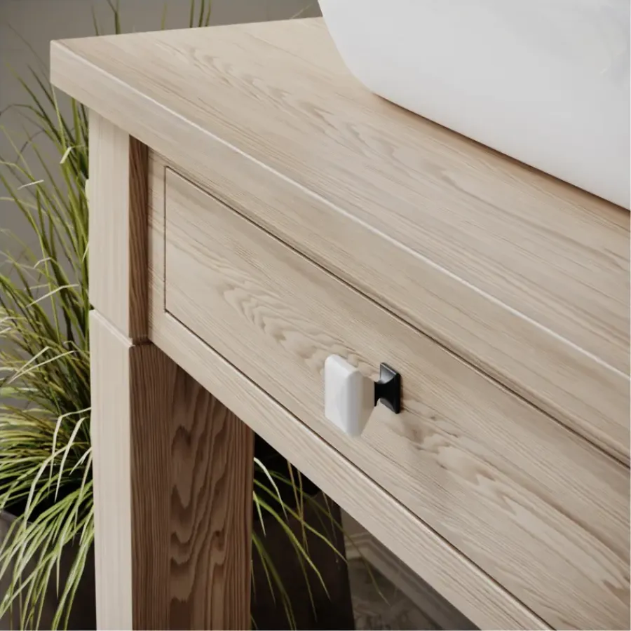 Siro Knop Irene wit/zwart mat 34mm