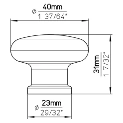 Siro Knop Juliette wit 40mm