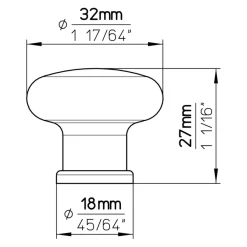 Siro Knop Juliette wit 32mm