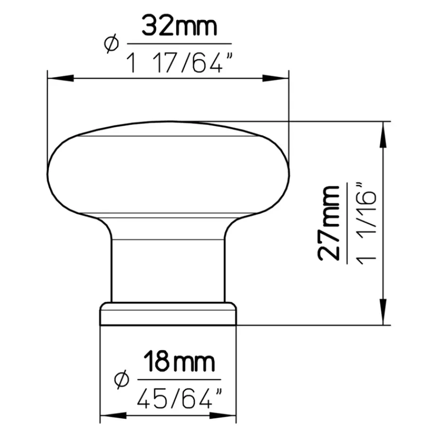 Siro Knop Juliette wit 32mm