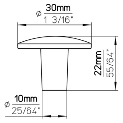 Siro Knop Kaylee messing gezwart 30mm