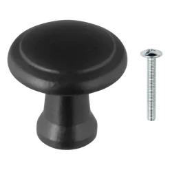 Geen Knop Kay zwart 25mm