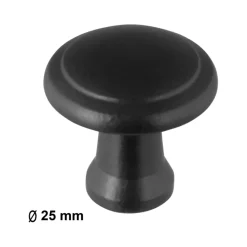 Geen Knop Kay zwart 25mm