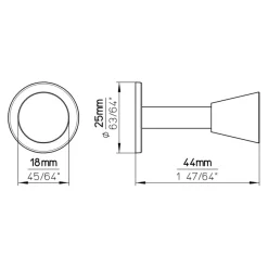 Siro Knop Kim rvs look 18mm