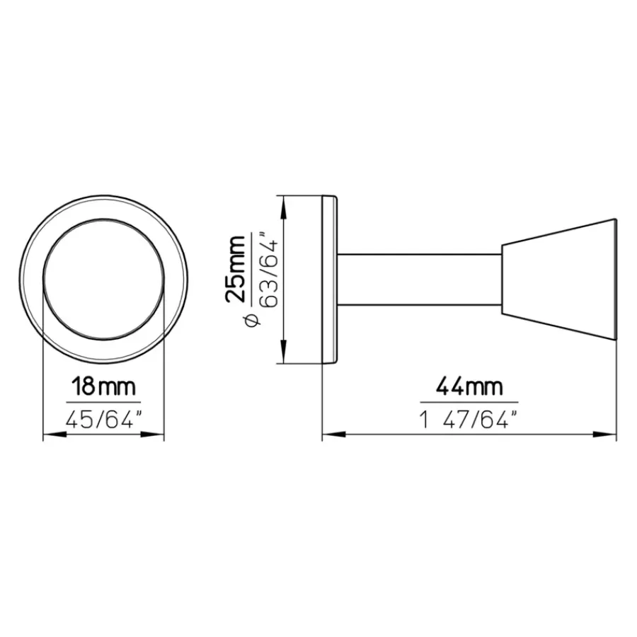 Siro Knop Kim rvs look 18mm