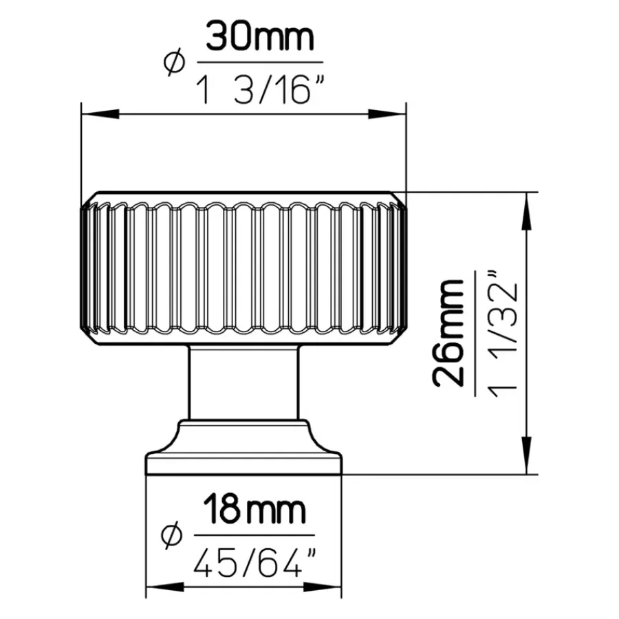 Siro Knop Lex mat zwart 30 mm