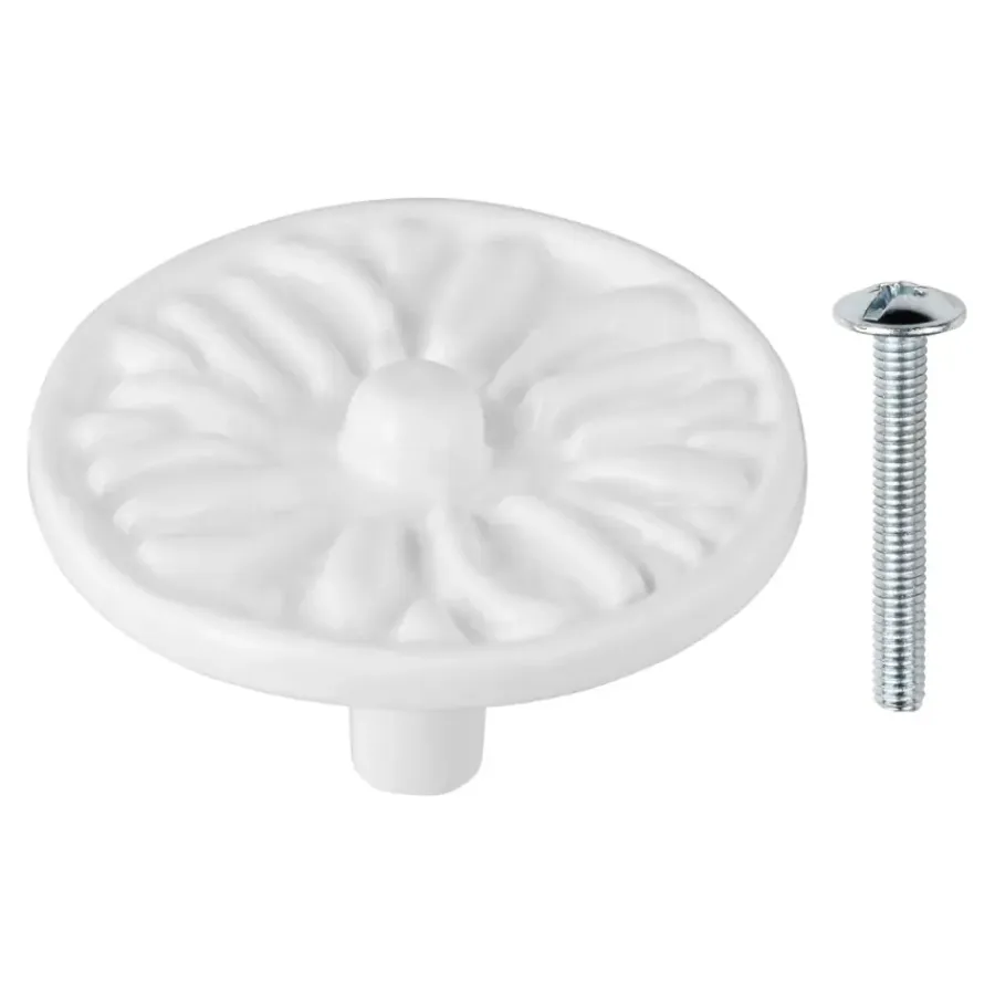 Geen Knop Lyam wit 45mm