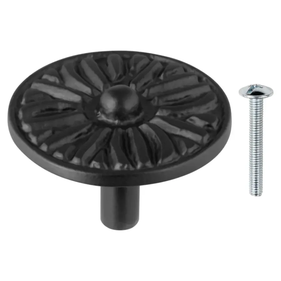 Geen Knop Lyam zwart 45mm