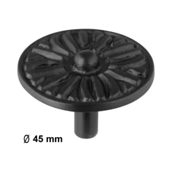 Geen Knop Lyam zwart 45mm