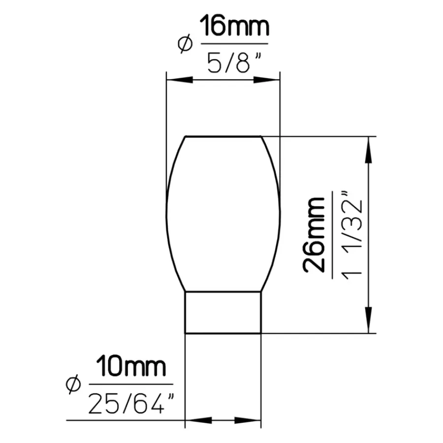Siro Knop Maud rvs look 15mm