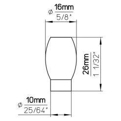 Siro Knop Maud zwart 15mm