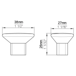 Siro Knop Merle rvs look 37mm