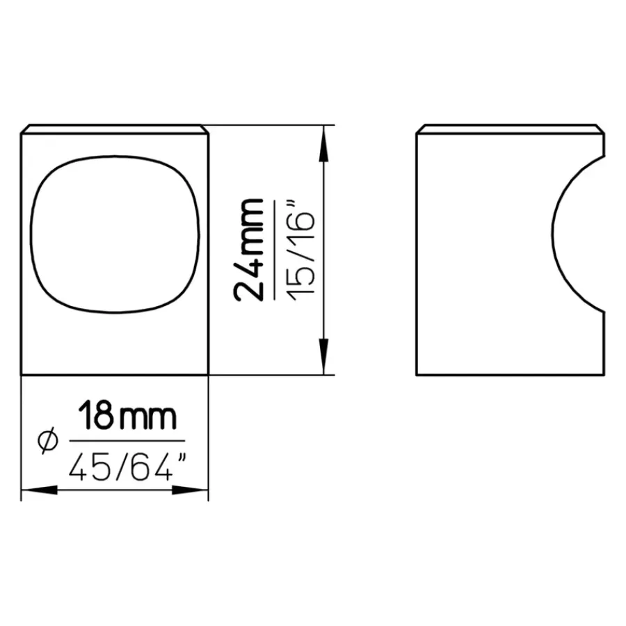 Siro Knop Noa rvs 18mm