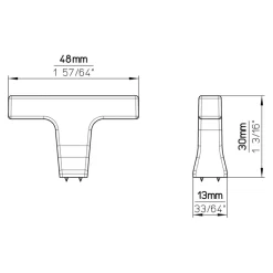 Siro Knop Omer zwart 48mm