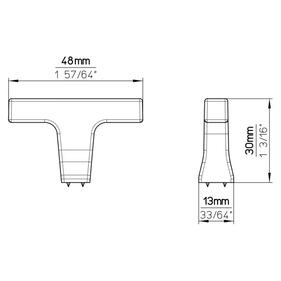 Siro Knop Omer zwart 48mm