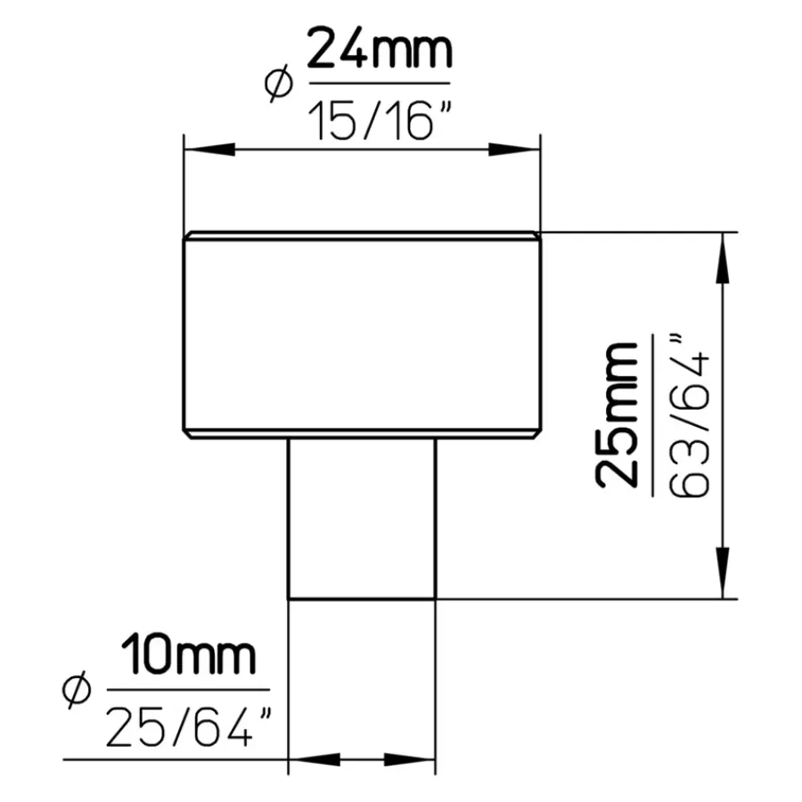 Siro Knop Rana zwart 25mm