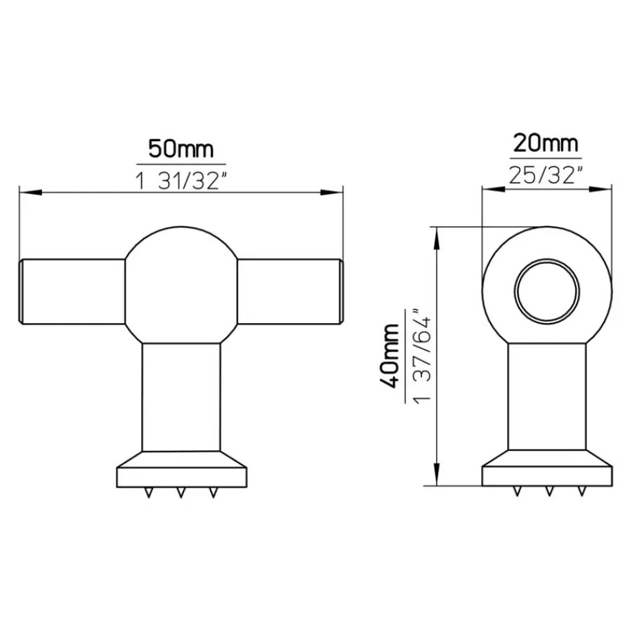 Siro Knop Thea rvs look 50mm