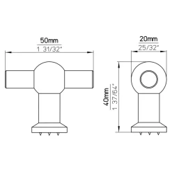 Siro Knop Thea zwart 50mm