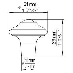 Siro Knop Violet tin look 31mm