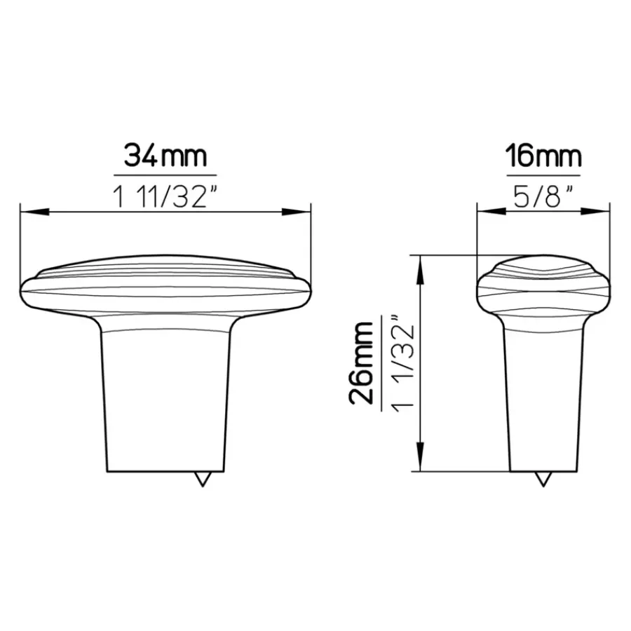 Siro Knop Xenia rvs look 35mm