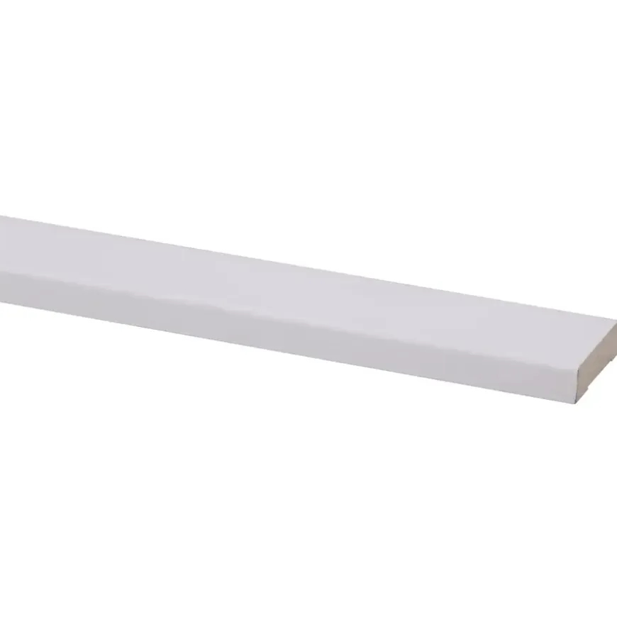 Koplat MDF schuin wit gegrond 12x45mm 270cm