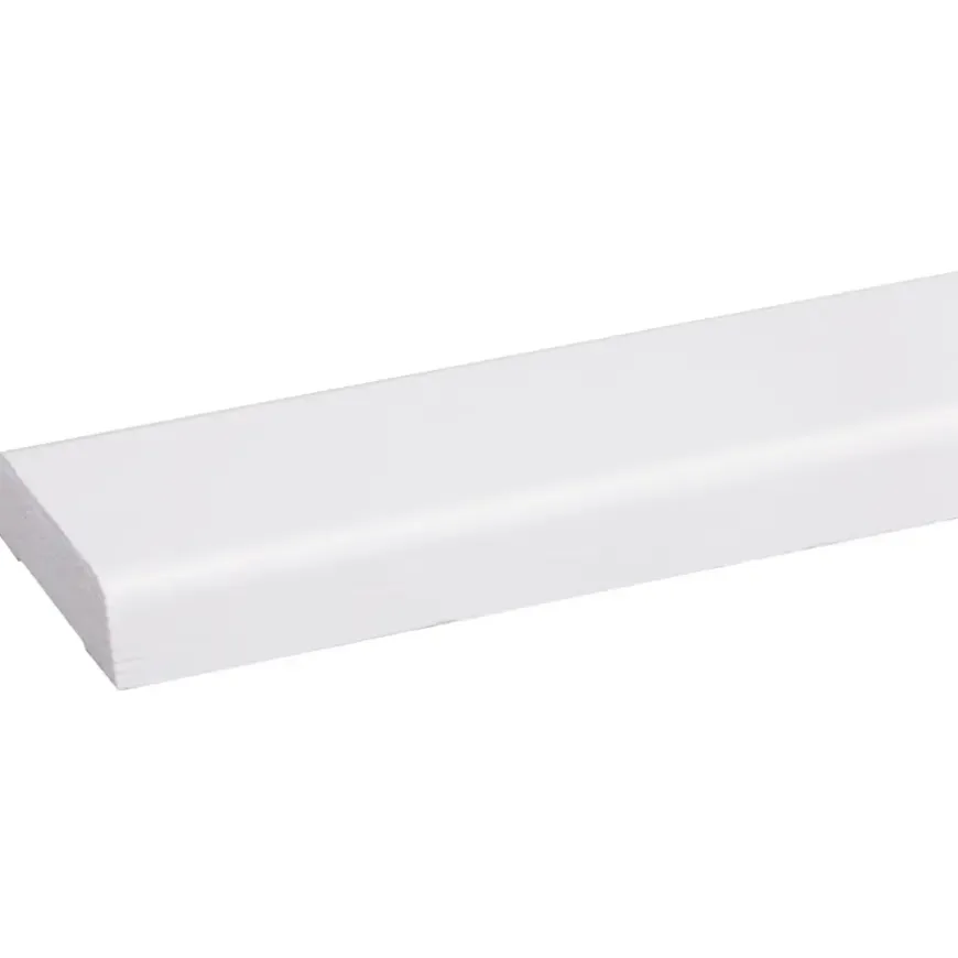 Koplat schuin grenen wit gelakt 12x45mm 270cm