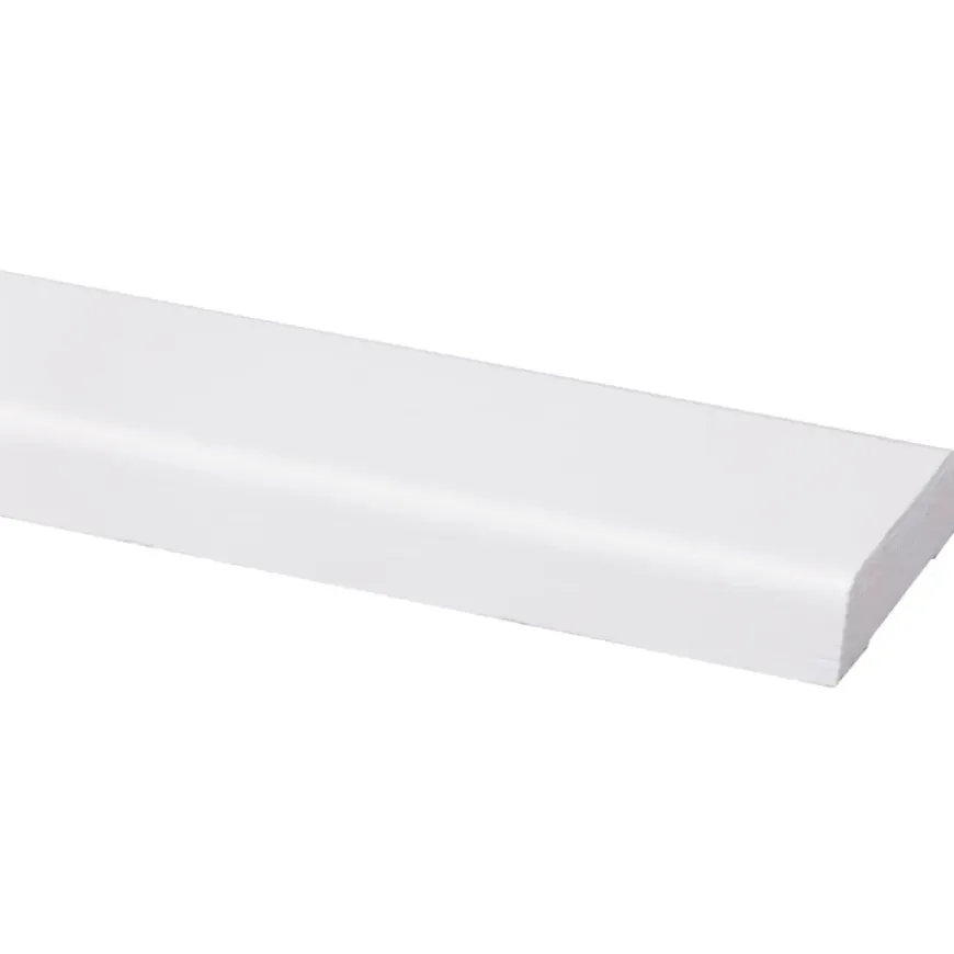 Koplat schuin grenen wit gelakt 12x45mm 270cm
